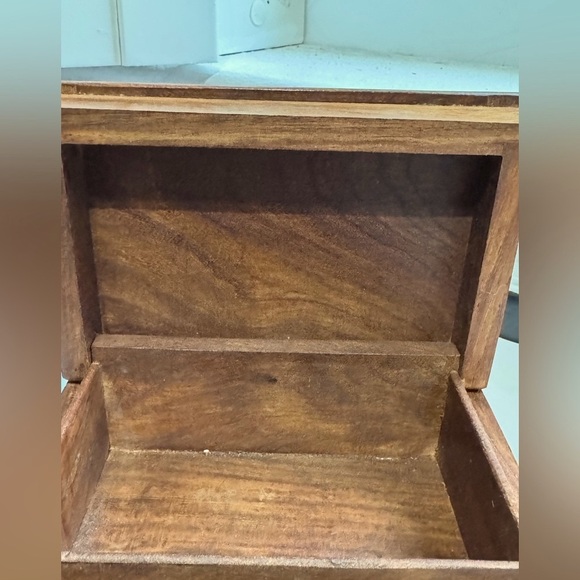 ✨Vintage Archana Crafts Hand Craved with Brass Inlay Jewellery or Trinket Box ✨ - Picture 12 of 16